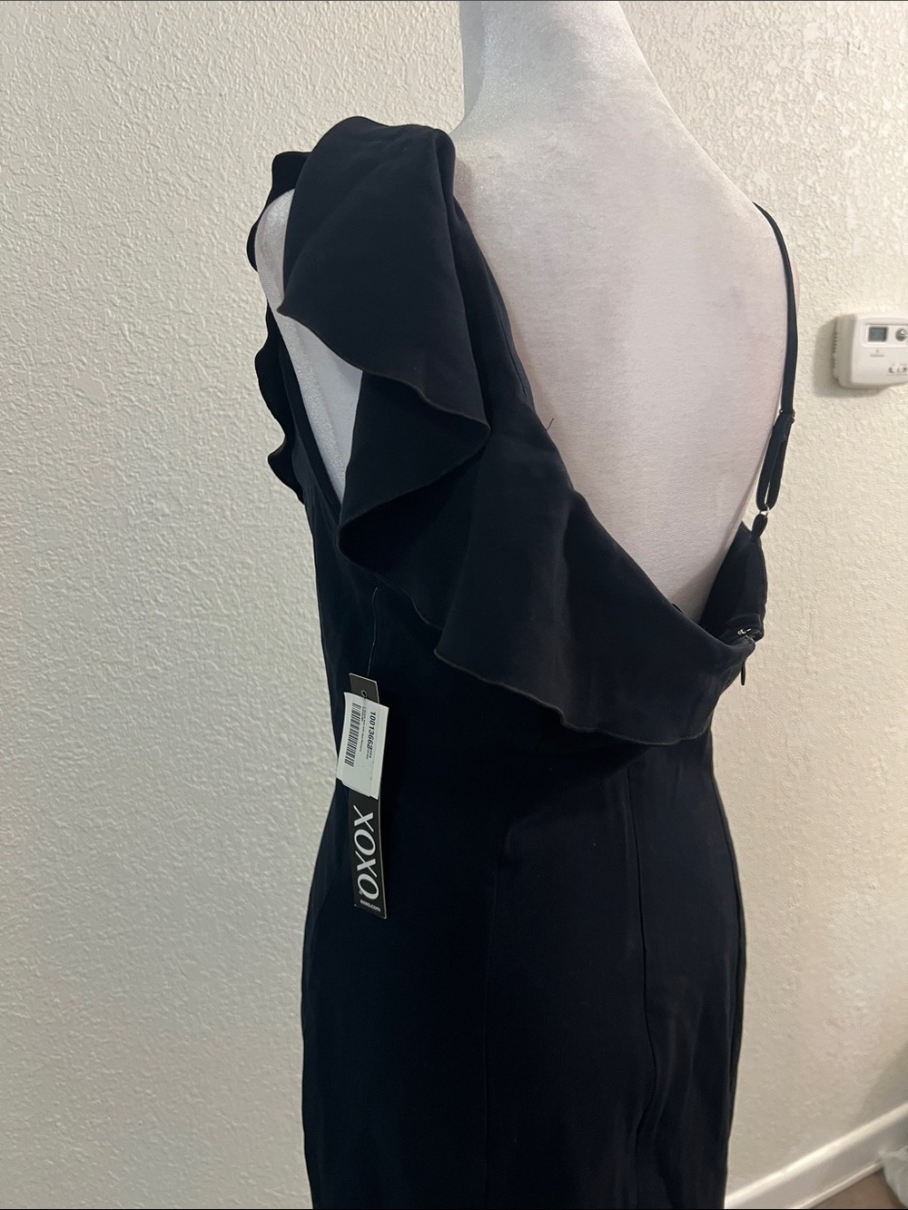 XOXO Black One-Shoulder Ruffle Dress - Picture 4 of 5